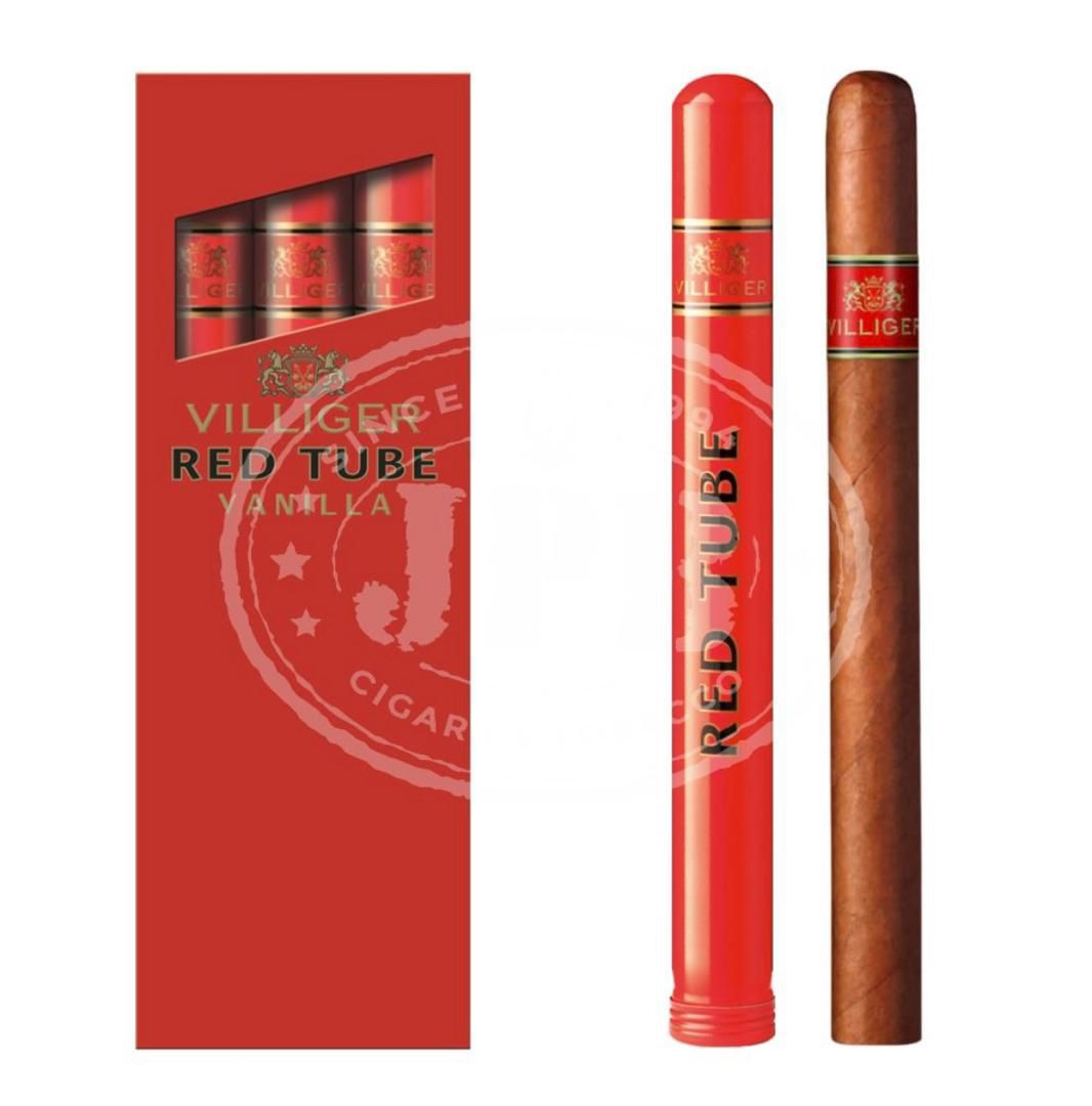 VILLIGER Red Tube Vanilla– Cigare aromatisé à la vanille (Tube individuel)